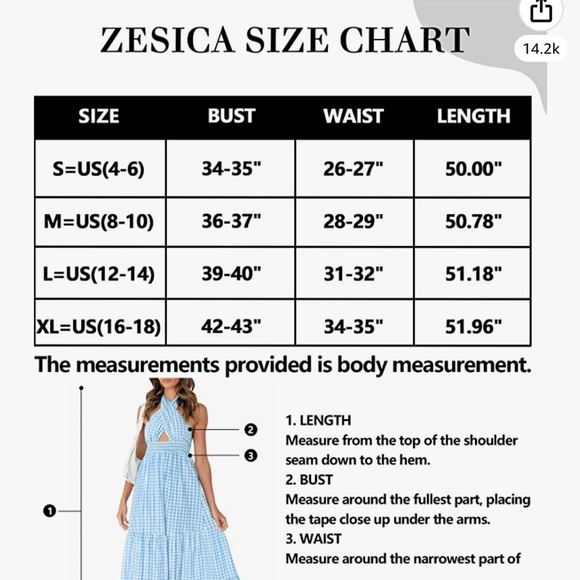 Halter gingham dress - small - Picture 3 of 6